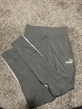 Puma Kids' Dark Gray Leggings with White Side Stripe